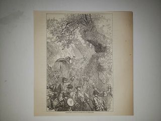 General Braddock Civil War Ambuscade Pennsylvania 1876 Sketch Print Rare