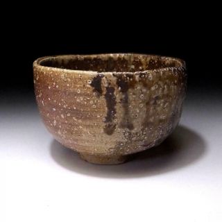 EE18: Japanese Pottery Tea Bowl,  Shigaraki ware,  Famous potter,  Ryuzan Yamamoto 3