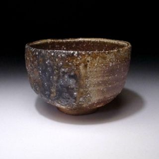 EE18: Japanese Pottery Tea Bowl,  Shigaraki ware,  Famous potter,  Ryuzan Yamamoto 4