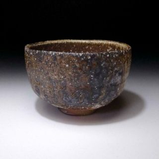 EE18: Japanese Pottery Tea Bowl,  Shigaraki ware,  Famous potter,  Ryuzan Yamamoto 5