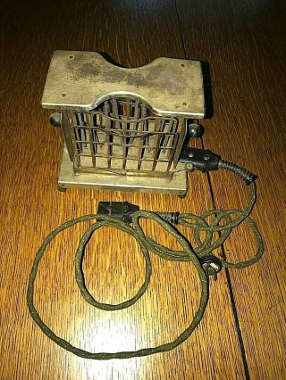 1927 Torrid Wolcott Antique Toaster With Double Connecting Cord