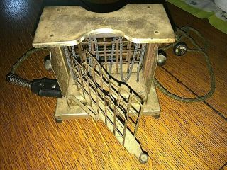 1927 TORRID WOLCOTT ANTIQUE TOASTER WITH DOUBLE CONNECTING CORD 4