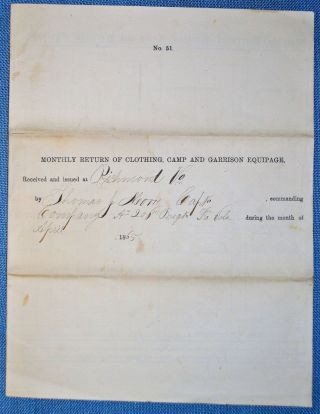 CW Doc.  & Cover April 1865 - Capt.  Thomas J.  Moore Co.  