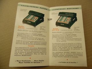 1944 MARCHANT Calculating Adding Machine Brochure ACR - 8 - D ACT - 10 - M Vintage ORIG. 2
