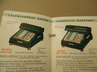 1944 MARCHANT Calculating Adding Machine Brochure ACR - 8 - D ACT - 10 - M Vintage ORIG. 3