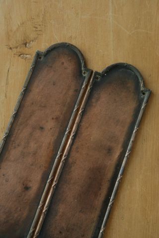 Edwardian Finger Plates Vintage Door Push Antique Copper Plated Brass 2