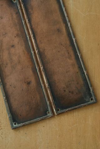 Edwardian Finger Plates Vintage Door Push Antique Copper Plated Brass 5