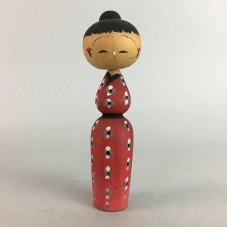Japanese Kokeshi Doll Vtg Wood Carving Figurine Chinese Clothes Bobblehead Kf170