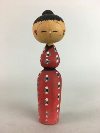 Japanese Kokeshi Doll Vtg Wood Carving Figurine Chinese Clothes Bobblehead KF170 2