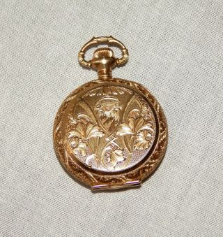 Antique Waltham Riverside Size 0 17 Jewels 18k Solid Gold Ornate Pocket Watch