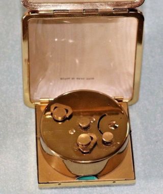 Vintage Rensie Fold Up Wind Up Travel Alarm Clock Brass Black Face Glow 2