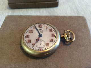 Rare 1917 Elgin Sidewinder Pocket Watch 7 Jewels with Orig.  Leather Wrist Strap 2