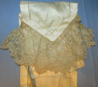 Edwardian,  Victorian Silk Sash With Point De Gaz Ruffle