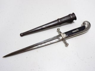 Italian Fascist Mvsn Model 1925 Poniard Chromed Dagger - Moschettieri Di Duce