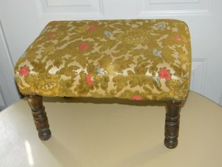 Vintage Antique Upholstered Footstool Bench 18 