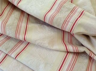 Antique/vintage French Damask Woven Cotton Ticking Fabric Stripe Upholstery