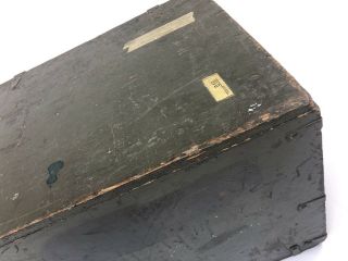 Vintage WOOD FOOT LOCKER military US army trunk chest Green coffee table box ww2 6