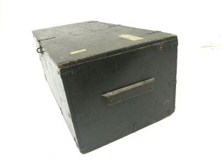 Vintage WOOD FOOT LOCKER military US army trunk chest Green coffee table box ww2 7