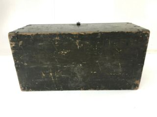 Vintage WOOD FOOT LOCKER military US army trunk chest Green coffee table box ww2 8