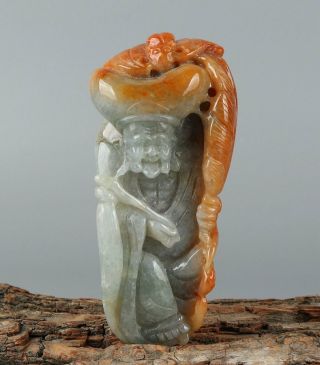 Chinese Exquisite Hand - Carved Luohan Carving Jadeite Jade Pendant
