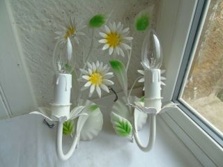 French A Tole Wall Light Lovely Daisy Vintage