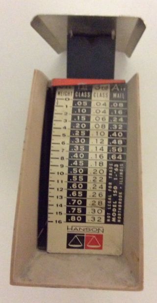 Vintage Hanson Adjustable Metal Postalscale Scale 6