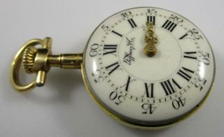 Authentic Tiffany & Co.  Pocket Watch 18K Yellow Gold Case Tube Crown Bow 3