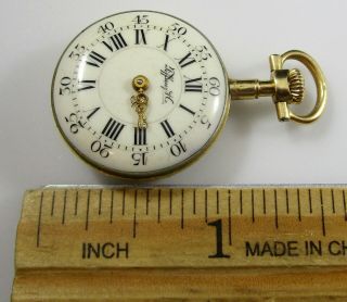Authentic Tiffany & Co.  Pocket Watch 18K Yellow Gold Case Tube Crown Bow 7