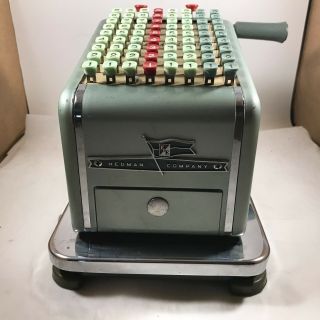 Vintage F & E Hedman Company Check Printer - Vintage Office Equipment