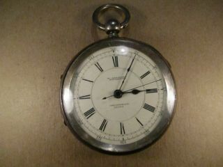 Antique M.  Abrahams Chronograph Pocket Watch,  Sterling Silver Key Wind,  Repair