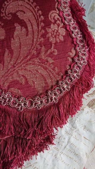 DIVINE ANTIQUE FRENCH SILK BROCADE CANTONNIERE VALENCE PELMET c1900 6