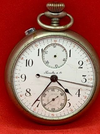 Antique Lecoultre & Co.  Chronograph Pocket Watch Runs Nr