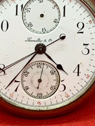 Antique Lecoultre & Co.  Chronograph Pocket Watch Runs NR 2