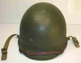 Fantastic Early Ww2 Front Seam Fixed Bale M1 Helmet With Westinghouse Liner