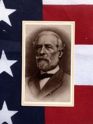 Confederate Cdv - Gen.  Robert E.  Lee - Richmond Virginia Backing - 1875 War Memorial.