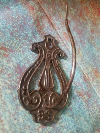 Vintage Antique Cast Iron Wall Mounted Store Receipt Or Note Holder Hook