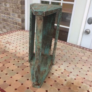 Large Primitive Distressed Wooden Tool Box Planter Farm House Home Decor Green 4