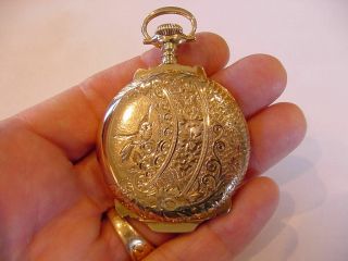 AWESOME 16s HAMPDEN Wm McKinley 14 - KARAT SOLID GOLD BOXED HUNTING POCKET WATCH 2