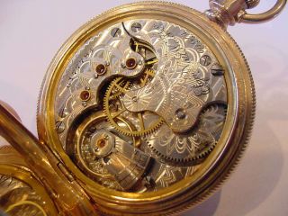 AWESOME 1896 SOLID 14k GOLD HUNTING CASE ANTIQUE ELGIN WATCH 11