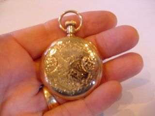 AWESOME 1896 SOLID 14k GOLD HUNTING CASE ANTIQUE ELGIN WATCH 5