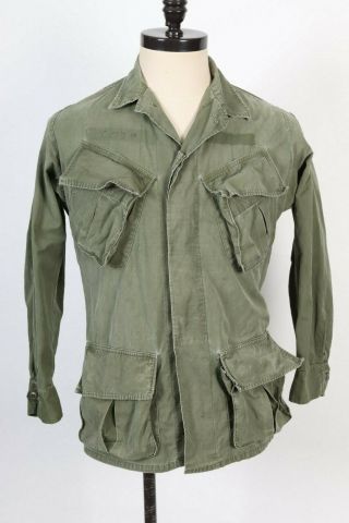 Vintage VIETNAM Slant pocket OD Uniform Shirt Jacket USA Mens Size Medium 2