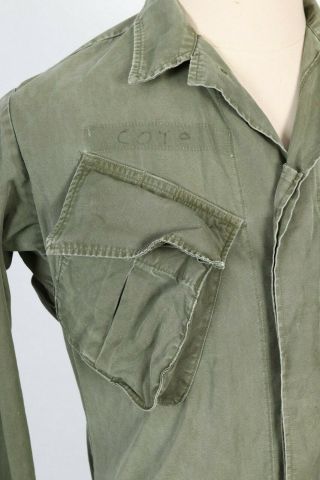 Vintage VIETNAM Slant pocket OD Uniform Shirt Jacket USA Mens Size Medium 5