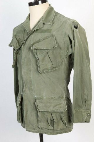 Vintage VIETNAM Slant pocket OD Uniform Shirt Jacket USA Mens Size Medium 6