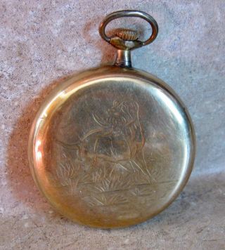 3 ANTIQUE POCKET WATCHES UNKNOWN MOVEMENTS ONE FEATURES TRAIN 3