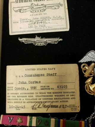 WWII US Navy Submarine Captain ' s Navy Cross Group 4