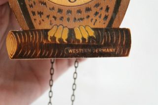 RARE Western Germany Helmut Kammerer Wagging Eyes Owl Cookoo Clock Eames Era 3