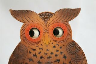 RARE Western Germany Helmut Kammerer Wagging Eyes Owl Cookoo Clock Eames Era 8