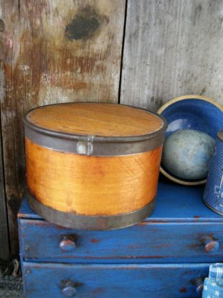 Primitive Antique Wood And Tin Spice Box Circa 1860 Medium Size