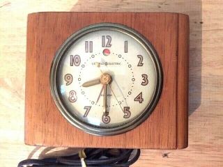 General Electric Clock 5 " Artdeco Brass Bezel Brass Accent Hands 7h162 -