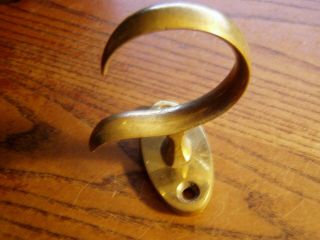 Antique/vintage Brass Jamb Hook For Hanging Hearth Fireplace Tongs & Shovel